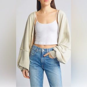 FREE PEOPLE Shrug It Off Long Sleeve Cotton Shrug Sweater SMALL